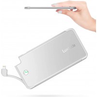 Luxtude 5000mAh Portable Charger for iPhone, Ultra Slim Mfi Apple Certified External Battery Pack Built in Lightning Cable, Fast Charging Power Bank for iPhone 13/12/11 Pro/X/XR/XS Max/10/8/7/6S etc.