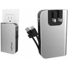 myCharge Portable Charger for iPhone Hub 10050 mAh Internal Battery Built in Cable (Lightning, Micro USB) Power Bank Fast Charging Wall Plug USB Battery Pack External Cell Phone Backup, 55 Hrs