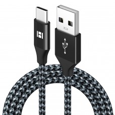 USB C Cable 1m 3.3ft, HANKN Nylon Braided USB Type C Cable 3A Fast Charging USB-C Metal Cord Data Sync Charger Cables for Samsung Galaxy Note Pixel PS5 Controller Switch Powerbank, Black USB C Cable 1m 3.3ft, HANKN Nylon Braided USB Type C Cable 3A Fast Charging USB-C Metal Cord Data Sync Charger Cables for Samsung Galaxy Note Pixel PS5 Controller Switch Powerbank, Black